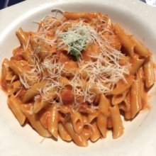 Gluten-free penne alla vodka from Gigino at Wagner Park